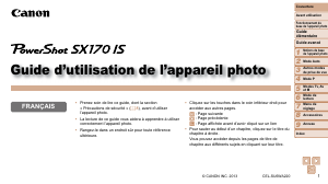 Mode d’emploi Canon PowerShot SX170 IS Appareil photo numérique