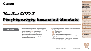 Használati útmutató Canon PowerShot SX170 IS Digitális fényképezőgép