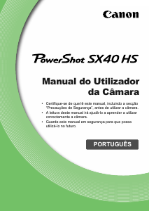 Manual Canon PowerShot SX40 HS Câmara digital