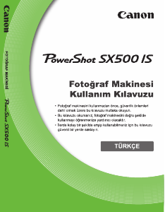 Kullanım kılavuzu Canon PowerShot SX500 IS Dijital kamera
