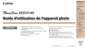Mode d’emploi Canon PowerShot SX510 HS Appareil photo numérique
