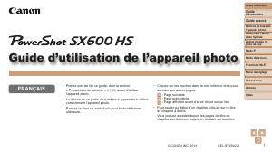 Mode d’emploi Canon PowerShot SX600 HS Appareil photo numérique