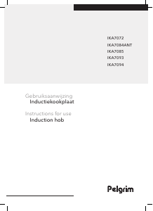 Handleiding Pelgrim IKA7085 Kookplaat