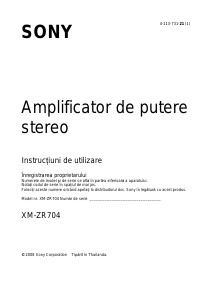 Manual Sony XM-ZR704 Amplificator auto