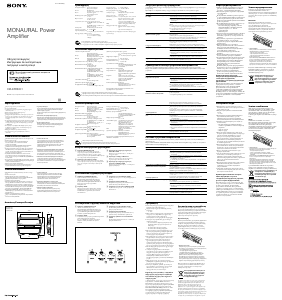 Εγχειρίδιο Sony XM-ZZR3301 Ενισχυτής αυτοκινήτου