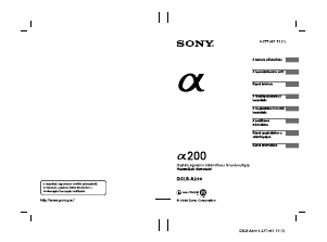 Használati útmutató Sony Alpha DSLR-A200 Digitális fényképezőgép