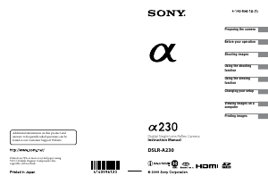 Manual Sony Alpha DSLR-A230Y Digital Camera