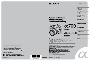 Manual Sony Alpha DSLR-A700K Digital Camera