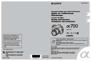 Manuale Sony Alpha DSLR-A700Z Fotocamera digitale