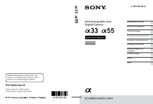 Manual Sony Alpha SLT-A33Y Digital Camera