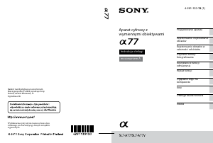 Instrukcja Sony Alpha SLT-A77VK Aparat cyfrowy