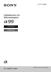 Bedienungsanleitung Sony Alpha SLT-A99 Digitalkamera