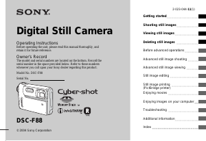 Manual Sony Cyber-shot DSC-F88 Digital Camera