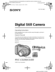 Manual Sony MVC-CD300 Digital Camera