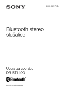 Priručnik Sony DR-BT140Q Naglavna slušalica sa mikrofonom