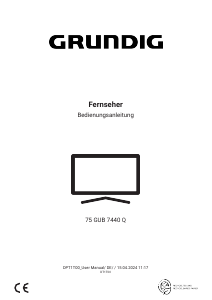 Bedienungsanleitung Grundig 75 GUB 7440 Q LED fernseher
