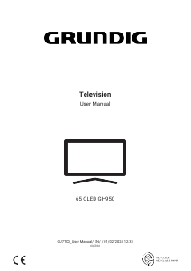 Manual Grundig 65 OLED GH950 OLED Television