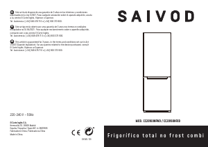 Handleiding Saivod CC20160NFXD Koel-vries combinatie