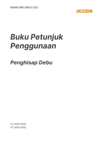 Panduan Modena VC 3030 DASS Penyedot Debu