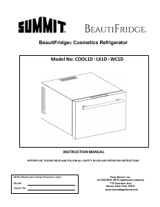 Mode d’emploi Summit LX1D BeautiFridge Réfrigérateur