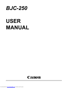 Manual Canon BJC-250 Printer