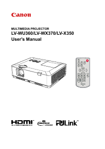 Handleiding Canon LV-X350 Beamer