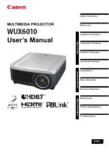 Handleiding Canon WUX6010 Beamer