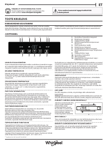 Kasutusjuhend Whirlpool W9C 941C OX Külmik-sügavkülmik