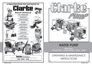 Handleiding Clarke CH 3D Waterpomp