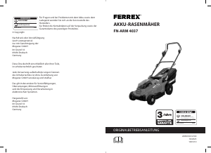 Bedienungsanleitung Ferrex FN-ARM 4037 Rasenmäher