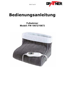 Bedienungsanleitung Grafner FW 10672 Fußwärmer