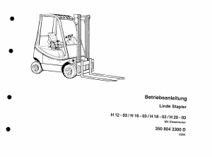 Bedienungsanleitung Linde H16-03 Gabelstapler
