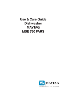 Manual Maytag MSE760FARS Dishwasher