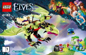 Bruksanvisning Lego set 41183 Elves Trollkungens onda drake