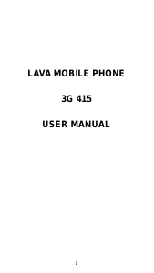 Handleiding Lava 3G 415 Mobiele telefoon
