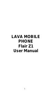 Handleiding Lava Flair Z1 Mobiele telefoon