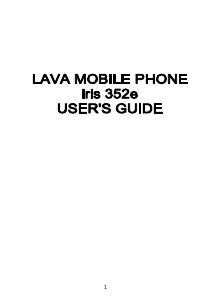Manual Lava Iris 352e Mobile Phone