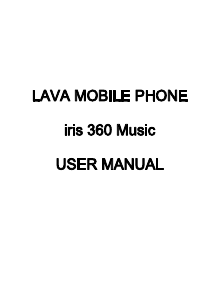 Manual Lava Iris 360 Music Mobile Phone