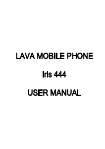 Manual Lava Iris 444 Mobile Phone