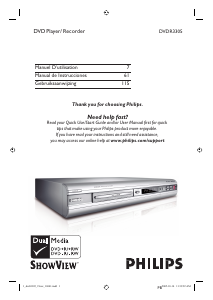Mode d’emploi Philips DVDR3305 Lecteur DVD