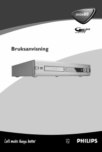 Bruksanvisning Philips DVDR80 DVD spelare