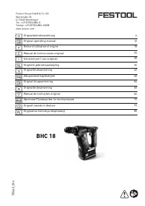 Manual de uso Festool BHC 18 Martillo perforador