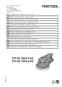 Bedienungsanleitung Festool ETS EC 150/3 A EQ Schwingschleifer