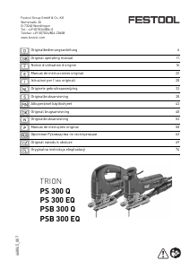 Bruksanvisning Festool PS 300 EQ TRION Sticksåg