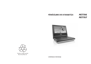 Rokasgrāmata Philips PET707 DVD atskaņotājs