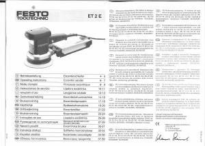 Brugsanvisning Festo ET 2 E Planslibere