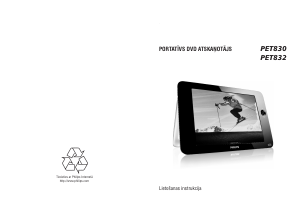 Rokasgrāmata Philips PET830 DVD atskaņotājs