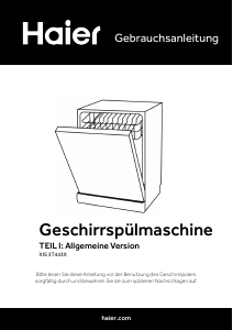Bedienungsanleitung Haier XIS 3T443X Geschirrspüler