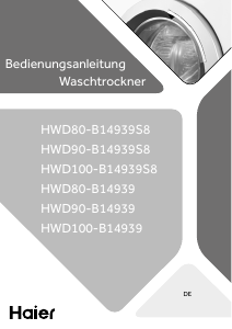 Bedienungsanleitung Haier HWD100-B14939S8 Waschtrockner
