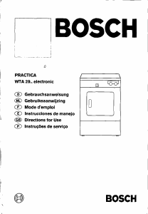 Manual Bosch WTA2963 Dryer